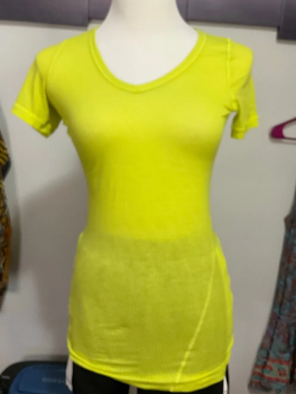 lululemon athletica Neon Yellow Short Sleeve Top size 4